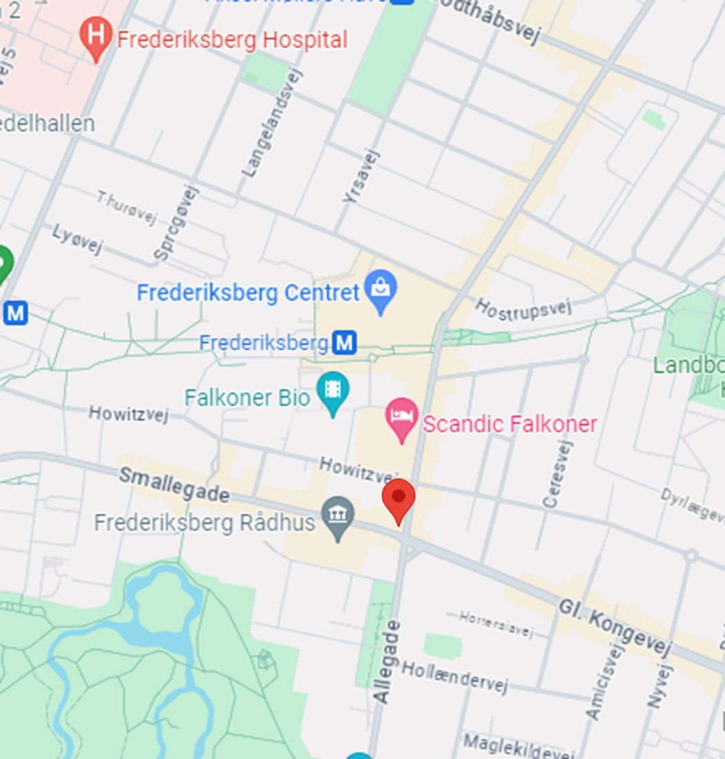 Plan A Falkoner Alle Frederiksberg på kort